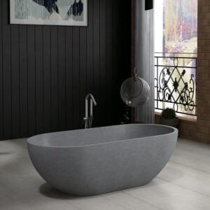 Pietra Bianca - Ryese 1600mm - PB4100-16 - Freestanding Terrazzo Bathtub