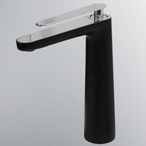Paco Jaanson - Atlanta - ALS-ATTBMB - Chrome/Matt Black Tall Basin Mixer - Wels 6 Star Flow Rate 6L/min