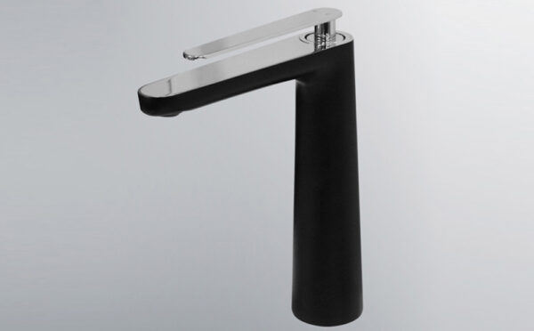 Paco Jaanson - Atlanta - ALS-ATTBMB - Chrome/Matt Black Tall Basin Mixer - Wels 6 Star Flow Rate 6L/min